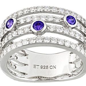 Purple & White  925 Sterling Silver ring sz 5